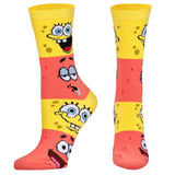 Cool Socks - Spongebob & Patrick Smiley - Womens Crew Folded