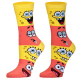 Cool Socks - Spongebob & Patrick Smiley - Womens Crew Folded