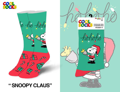 Cool Socks - Snoopy Claus - Womens Crew Folded