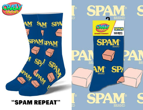 Crazy Socks - Spam Repeat - Mens Crew Folded