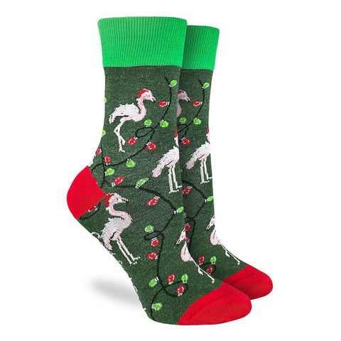 Good Luck Sock - Women's Christmas Flamingos Socks